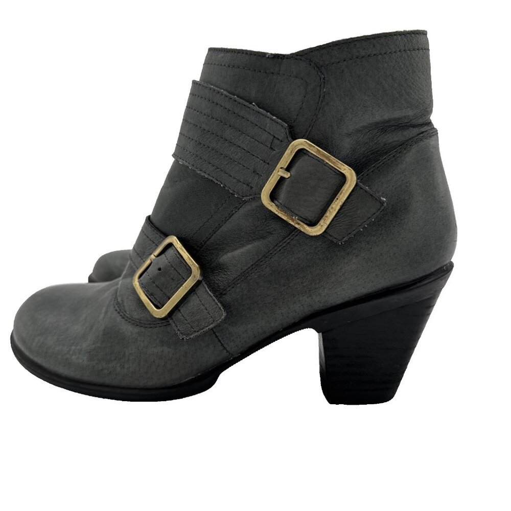 MIZ MOOZ Size 8 Gray Women Evan Leather Zippered Ankle Boots Booties - Picture 3 of 15